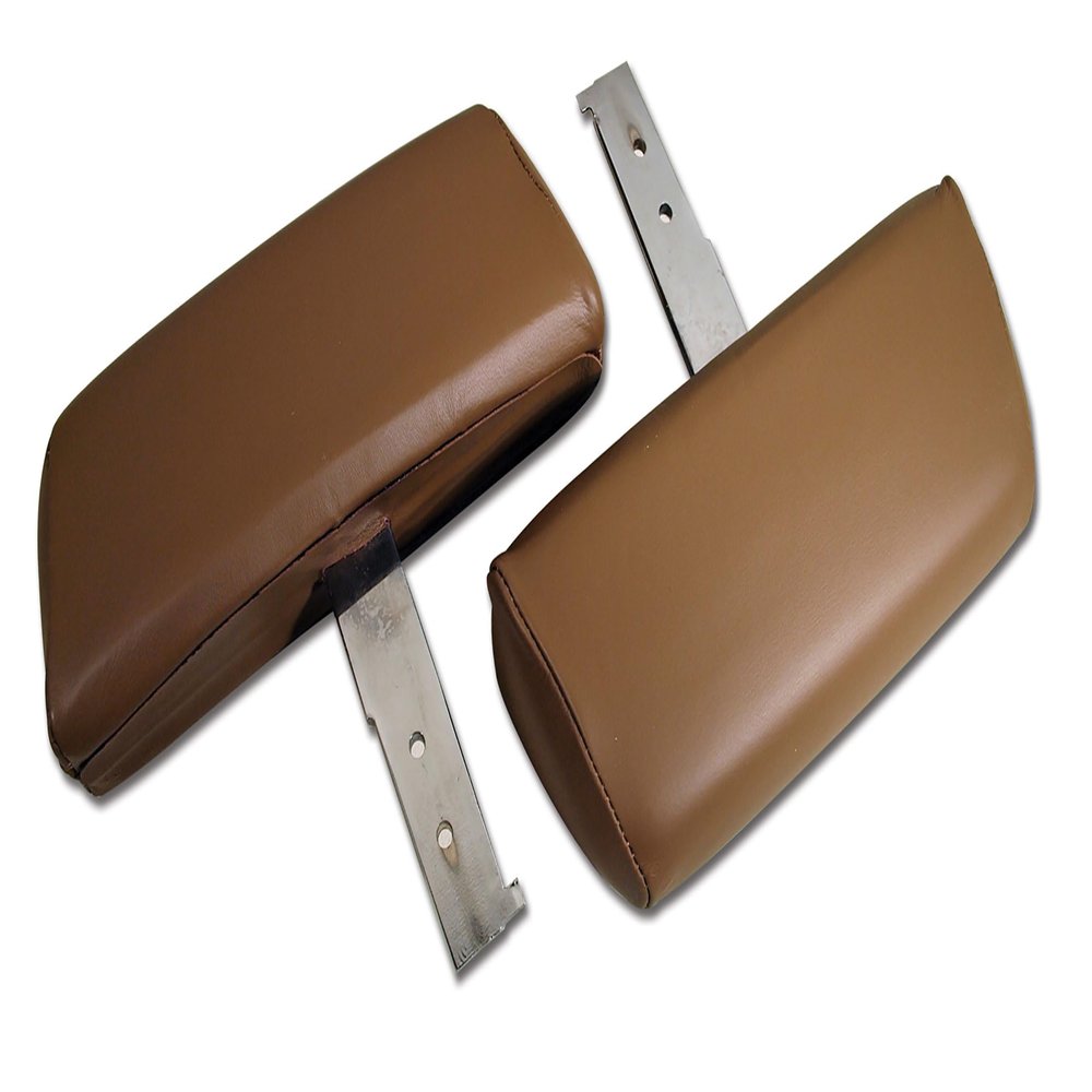 CA Headrests. Saddle Complete W/Leather Covers for 1968-1969 C3 Corvette