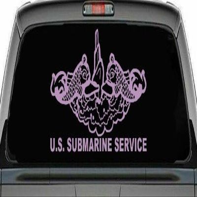 U.S. Submarine Service with Dolphins Military Vinyl Decal Sticker