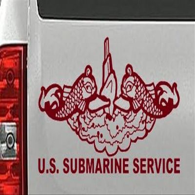 U.S. Submarine Service with Dolphins Military Vinyl Decal Sticker