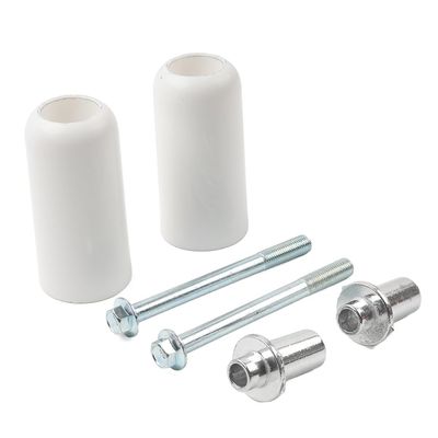 Cnoula11 1pair Metal & Plastic No Cut Frame Guard Sliders Protector White For Yamaha & For Suzuki Universal Motorbike