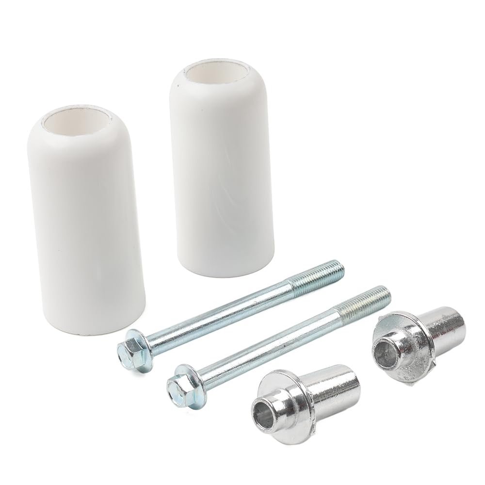Cnoula11 1pair Metal & Plastic No Cut Frame Guard Sliders Protector White For Yamaha & For Suzuki Universal Motorbike