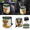 Wanyint Car Seat Cover Set 15 PCS, with Steering Wheel Seat Belt Strap Rear View Mirror Cover Trash Can Cup Coaster Keychain Air Vent Storage Bag Universal Fit, Aztec Highland Cow Sunflower Blue view 4