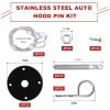 Fkewp 2 PCS Stainless Steel Car Hood Pins Kit, Quick Release Engine Hood Pin Lock Clip with Racing Lanyard, Universal Bonnet Pins Exterior Accessories for Cars SUVs Trucks (Black) view 2
