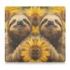 Bolaz Sloths and Sunflowers Car Registration and Insurance Holder Leather Vehicle Document Glove Box Organizer for License Cards Accessories view 2