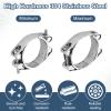 HARFINGTON 2pcs T-Bolt Hose Clamp 45-55mm (1.8-2.2") 304 Stainless Steel Double Head Adjustable Intake Radiator Tube Clamps for Automotive Plumbing Industrial Intercooler Pipe view 3
