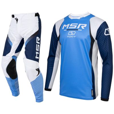 MSR NXT Grid Dirt Bike Motocross Jersey and Pant Combo Dark Blue/Blue Medium Jersey, 34" Pant