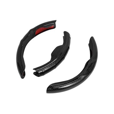 Carbon Fiber Car Steering Wheel Cover Universal Car Accessory for Diverse Cars Non-Slip Segmented Steering Wheel Protector Black