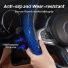 Carbon Fiber Car Steering Wheel Cover Universal Car Accessory for Diverse Cars Non-Slip Segmented Steering Wheel Protector Black view 2