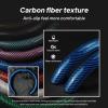Carbon Fiber Car Steering Wheel Cover Universal Car Accessory for Diverse Cars Non-Slip Segmented Steering Wheel Protector Black view 3