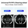 Carbon Fiber Car Steering Wheel Cover Universal Car Accessory for Diverse Cars Non-Slip Segmented Steering Wheel Protector Black view 4