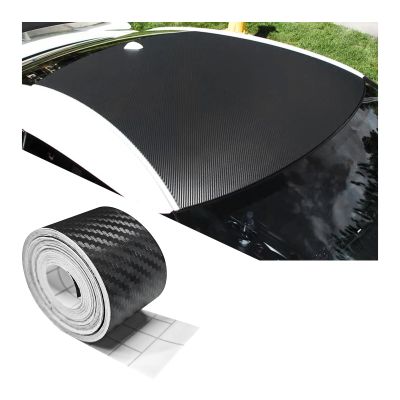 Fkewp Carbon Fiber Vinyl Tape, 1 Inch23ft Auto Door Sill Wrap Film Threshold Paint Protector, Waterproof Anti-Scratch Door Entry Guard for Most Vehicles, Car Accessories