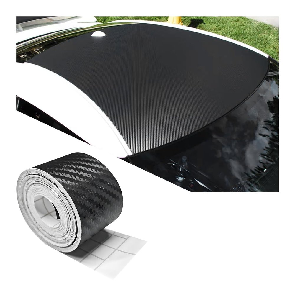 Fkewp Carbon Fiber Vinyl Tape, 1 Inch23ft Auto Door Sill Wrap Film Threshold Paint Protector, Waterproof Anti-Scratch Door Entry Guard for Most Vehicles, Car Accessories