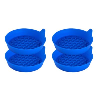ANFTDCO 4PCS Car Cup Holder Coasters, Silicone Non-Slip Recessed Automotive Cup Mats, Vehicle Interior Insulation Drink Insert Pads Decor Accessories, Universal for SUV Truck Van (Blue)