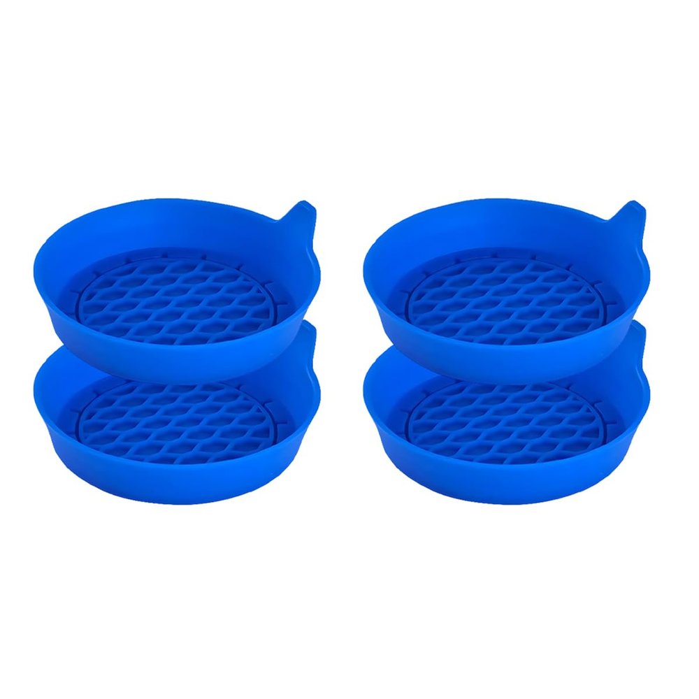 ANFTDCO 4PCS Car Cup Holder Coasters, Silicone Non-Slip Recessed Automotive Cup Mats, Vehicle Interior Insulation Drink Insert Pads Decor Accessories, Universal for SUV Truck Van (Blue)