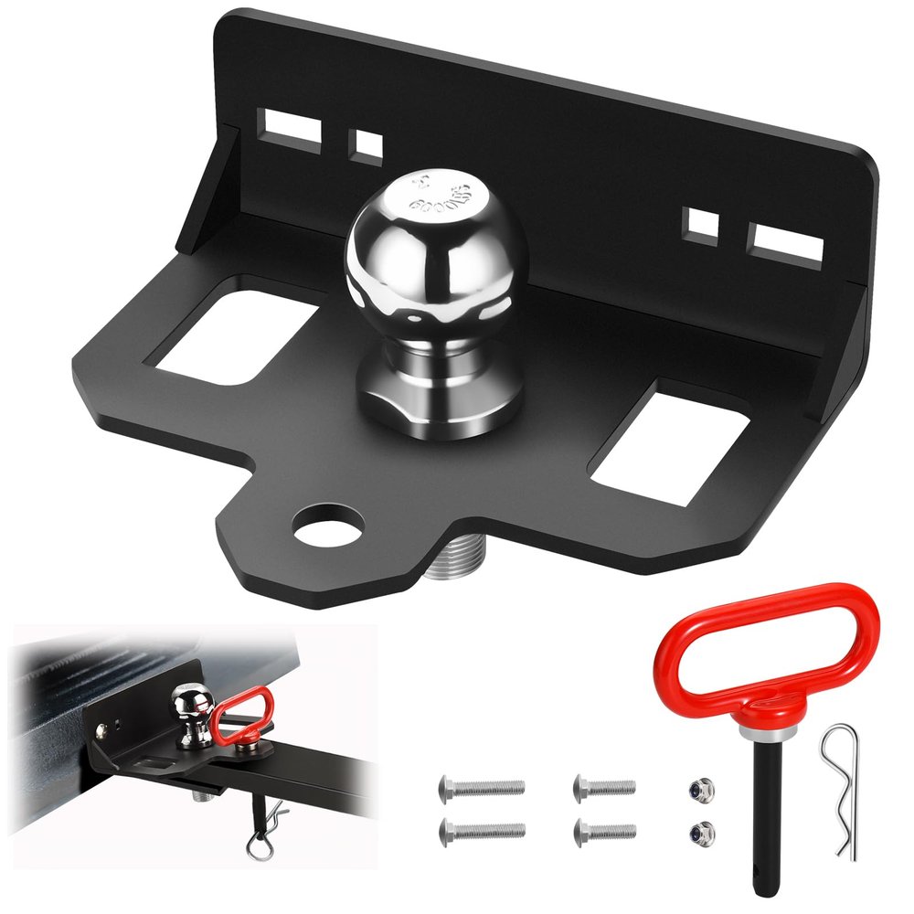Zero Turn Lawn Mower Hitch with 2" Hitch Ball 6000 LBS, Heavy Duty Bolt-On Trailer Hitch, Universal Fits 2" Coupler, Magnetic Pin Included for Tractor, Trailer Cart, ATV, UTV