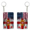SMLBNE Half American Georgia Georgian Flag Acrylic Keychain 2x3in Men Women Daily Outdoor Carry87 view 2