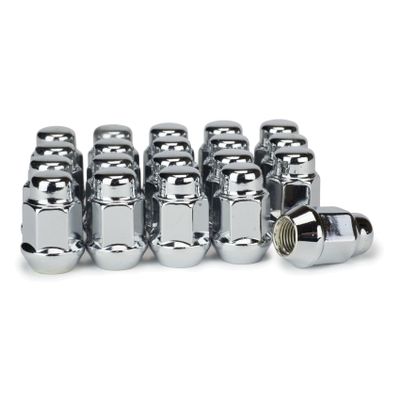 IKENEF Lug Nuts 20 Bulge Acorn Wheels Rims 12X1.5 Closed End Chrome 19 mm Hex Steel for Saturn for GMC for Cadillac for Buick
