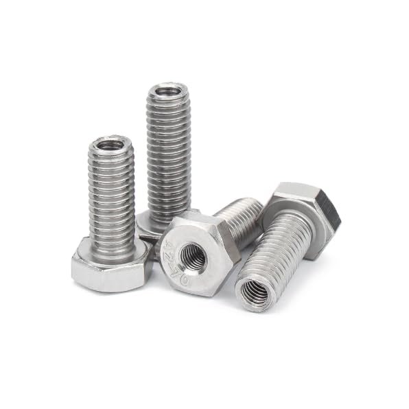 2pcs M12 x 20mm Hole M5 Hollow External Hexagon Screw Thread Socket Through Bolt 304 Stainless Steel