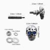 Blue Eye Skull License Plate Screw Kit 4Pcs Silver Aluminum Alloy Decorative Fasteners Universal Fit for Cars Trucks & Motorcycles (Blue Eye Skull) view 3