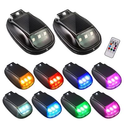 Solar Cab Lights for Truck,Wireless No Drill Car Roof LED Marker Lights with Vibration Sensor,Waterproofing for Jeep/Pickup/SUV/ATV(2Light+1Remote)