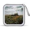 Ouyniei Plane Flies to Sunflower Field CD Case Binder for Travel Car DVD Storage Case DVD Storage Bag with Handles Cover CD Storage Binder for Blu-ray Movie Music Audio Disks 40 Disc Units view 1