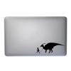 Little Girl Walking Pet Parasaurolophus, Parasaur Dino 9 inch Black Indoor Outdoor Vinyl Decal view 3