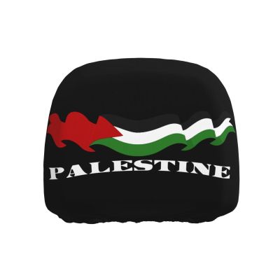Palestine Palestinian National Emblem Flag Universal Fit Car Headrest Covers Anti-Slip Elastic Car Seat Head Rest Cover Accessories 1 PCS