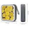 FekiLoot Sliced Lemon Wallpaper CD Case 40 Capacity DVD Case Holder Portable Zipper CD Cases Holder Large Storage Disc Wallet Bag Hard Plastic DVD Cases for Car Home Travel view 2