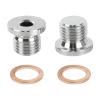 Ongfuwu 2PCS M16x1.5 Sensor Plug with Inner Hex Head & Red Copper O-Ring, 304 Stainless Steel Sealing Bung Plug, Thread Plugs Pipe Plugs for Car Truck Motorcycle, Universal Car Accessories (M16x1.5) view 1