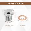 Ongfuwu 2PCS M16x1.5 Sensor Plug with Inner Hex Head & Red Copper O-Ring, 304 Stainless Steel Sealing Bung Plug, Thread Plugs Pipe Plugs for Car Truck Motorcycle, Universal Car Accessories (M16x1.5) view 2
