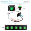 Zpana Car 5 Gang Rocker Switch Panel, 12V 20A Vehicle Pre-Wired On-Off Aluminum Switch Panel Toggle, IP65 Waterproof Automotive Rocker Switches, Universal for SUV Trailer Truck Sedan (Green) view 2