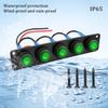 Zpana Car 5 Gang Rocker Switch Panel, 12V 20A Vehicle Pre-Wired On-Off Aluminum Switch Panel Toggle, IP65 Waterproof Automotive Rocker Switches, Universal for SUV Trailer Truck Sedan (Green) view 4