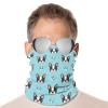 Face Cover Scarf for Skiing Fishing Hiking Cycling Accessories, Sun Protection Cute Blue Boston Terrier Balaclava, Headband for Unisex view 2