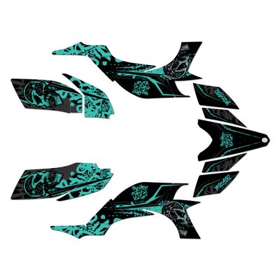 Kalair GFX Graphics Kit for Yamaha YFZ450 2004-2008 Revolt Series Teal 16 Mil - On/Off the Road - Dirt Pit Bike Motorcycle Stickers, Dirtbike Racing Automotive Decal Motocross Accessories no-Plastics