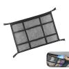 Foelony Car Ceiling Cargo Net, 31.5" x 21.7" Adjustable Buckle Heavy Duty Car Roof Storage, Double Layer Mesh Interior Organizer with Zipper, Universal for Cars, SUVs, Trucks view 1