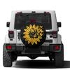 Foruidea Yellow Butterfly Sunflower Spare Tire Cover with Backup Camera Hole Wheel Tire Cover Fit Trailer, RV, SUV and Many Vehicle 17inch view 1