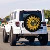 Foruidea Yellow Butterfly Sunflower Spare Tire Cover with Backup Camera Hole Wheel Tire Cover Fit Trailer, RV, SUV and Many Vehicle 17inch view 2