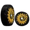 Foruidea Yellow Butterfly Sunflower Spare Tire Cover with Backup Camera Hole Wheel Tire Cover Fit Trailer, RV, SUV and Many Vehicle 17inch view 3