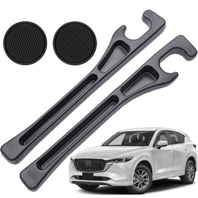 Pukonger Car Seat Gap Filler Compatible with Mazda Cx5 CX-5 Accessories Seat Gap Plug Blocker with Storage Slot Organizer Non-Slip Car Cup Holder Coaster 2 Pack Black