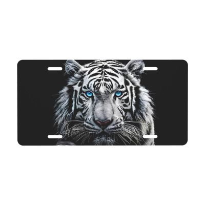 White Tiger License Plate Decorative .Metal Car Plate .Vanity Tag .Aluminum Noverlty License Plate Waterproof Colorfast 126 Inch