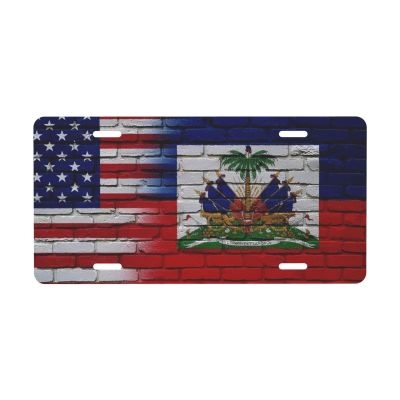 LRCCJS American Flag License Plate - Patriotic USA Freedom Stars Stripes Aluminum Car Tag 12x6 Inch - Waterproof Novelty Auto Accessory