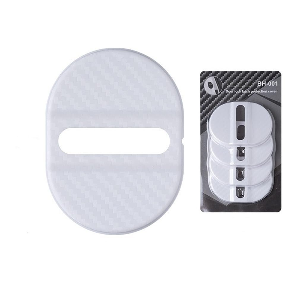 Universal Car Door Lock Decoration Lock Cover Parts Accessories Lock Lockstitch Decor Compatible with Honda Toyota Subaru Mazda Hyundai Kia Most Vehicles (White*4)