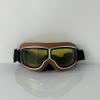 YMTSGEQ Foldable Retro Pilot Motorcycle Goggles - Half Helmet Compatible Design for Men & Women with Wind & Dust Protection (Brown, Yellow) view 3