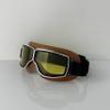 YMTSGEQ Foldable Retro Pilot Motorcycle Goggles - Half Helmet Compatible Design for Men & Women with Wind & Dust Protection (Brown, Yellow) view 4