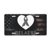 YOLADSUME Visual Impairment Awareness Believe Gray Ribbon 6" X 12" in License Plate Funny Novelty Aluminum Metal Front License Plate for Men Women view 1