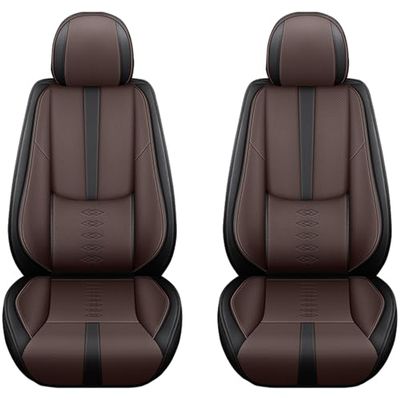 Cresater Car Seat Cushions,Faux Leather Seat Covers Fit for Infiniti I30 1996-2001,Front Set Automotive Seat Covers,Waterproof Seat Covers for Cars(2PCS,Brown-Black)