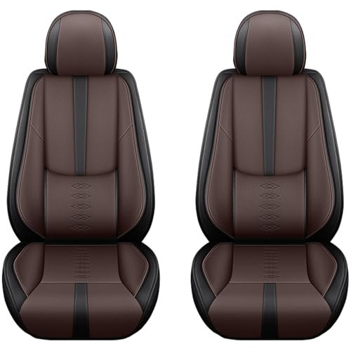 Cresater Car Seat Cushions,Faux Leather Seat Covers Fit for Infiniti I30 1996-2001,Front Set Automotive Seat Covers,Waterproof Seat Covers for Cars(2PCS,Brown-Black)