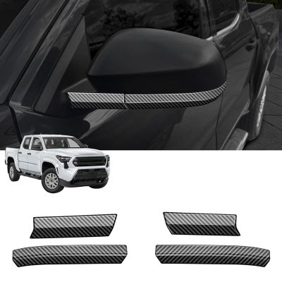 Exterior Rearview Mirror Trim for Tacoma 2024 2025 ABS Carbon Fiber Anti Scratch Exterior Modification Kit 4PCS Tacoma Accessories (Carbon Fiber)
