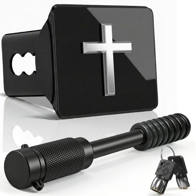 Metal Jesus Christ Cross Hitch Cover for 2 Inch Receivers with 5/8-Inch Pin Diameter Anti-Theft Hitch Lock,Enhance The Aesthetic Appeal of Your vehicle's Rear While Adding Rich Symbolic Meaning