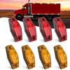 Nilight 2.5 Inch Oval Side Marker Clearance Light 2 LED 4 Amber & 4 Red 80LM High Lumen Waterproof Surface Mount 12V Direct Wire for Truck Trailer Boat RV Semi view 1